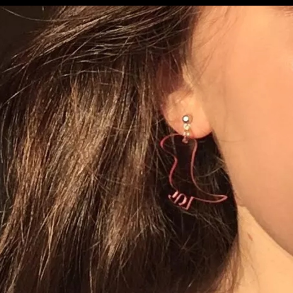 Earrings Dinosaur Post Back Acrylic - Picture 5 of 8